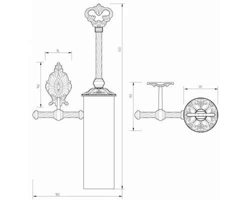 Ершик настенный Migliore Elizabetta 17064 - золото