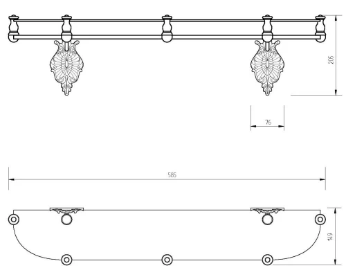Полка Migliore Elizabetta 17003 - бронза