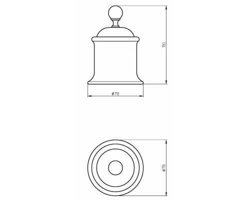 Баночка низкая Migliore Provance 17616, цвет бронза