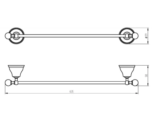 Полотенцедержатель Migliore Provance 17708, цвет золото, 63.5 см