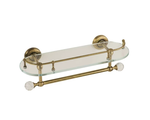 Полка Migliore Amerida 16565 с галереей и полотенцедержателем, бронза, 36 см