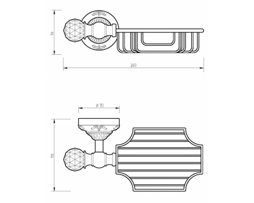 Полка Migliore.CRistalia 16781 - бронза
