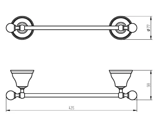 Полотенцедержатель Migliore Provance 17707, 43.5 см, цвет золото