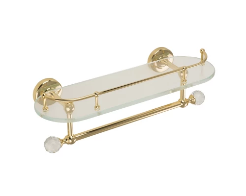 Полка Migliore Amerida 16602 с галереей и полотенцедержателем, золото, 36 см