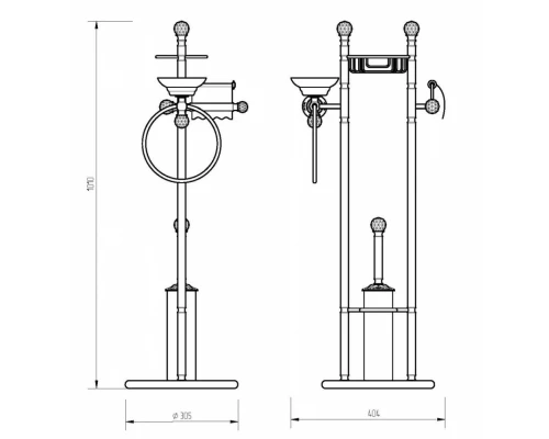Стойка 4-х функциональная Migliore.CRistalia 16848 - золото