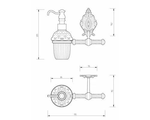 Дозатор жидкого мыла Migliore Elizabetta 17062 - золото