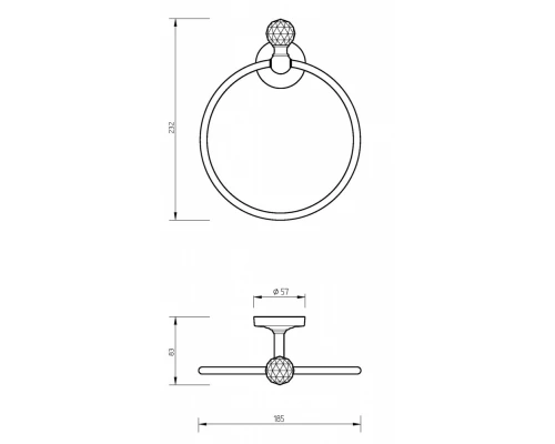 Полотенцедержатель кольцо Migliore Amerida 16599 золото, 23.2 см