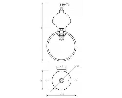 Кольцо с дозатором мыла Migliore.CRistalia 16769 - бронза