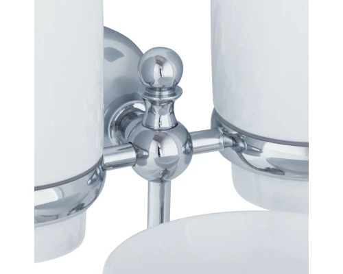 Стакан двойной настенный с мыльницей Veragio Gialetta VR.GIL-6443.CR, керамика/хром