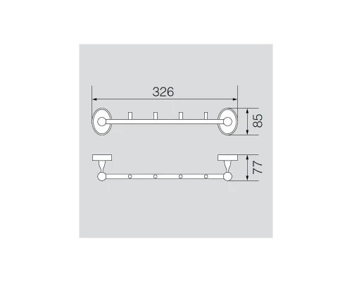 Перекладина с 4-мя крючками Veragio Bonjour, бронза VR.BNR-7834.BR