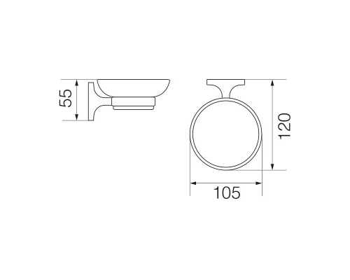 Мыльница настенная Veragio Oscar OSC-5250.CR, хром/матовое стекло