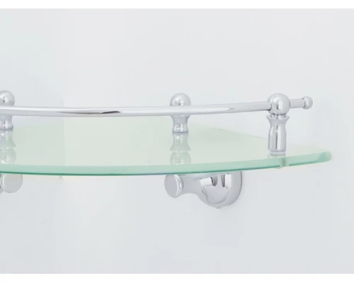 Полка угловая с галереей Veragio Gialetta, VR.GIL-6417.CR, матовое стекло/хром