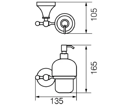 Дозатор жидкого мыла настенный Veragio Gialetta VR.GIL-6470.CR, матовое стекло/хром