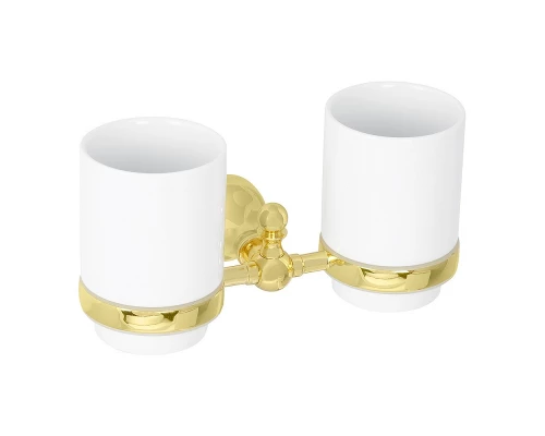 Стакан двойной настенный Veragio Gialetta VR.GIL-6442.DO, керамика/золото