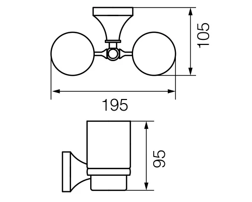 Стакан двойной настенный Veragio Gialetta VR.GIL-6442.DO, керамика/золото