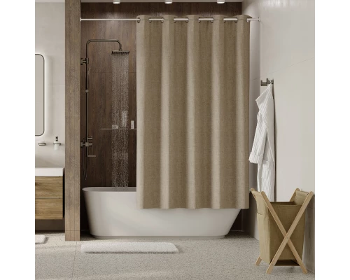 Штора для ванной WasserKraft Isen, 200 х 200 см, навесная, бежевая, SC-40102