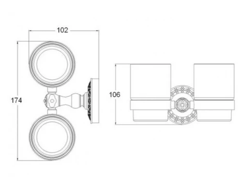 Держатель стакана  двойной Zorg Antic AZR 04 SL, цвет серебро