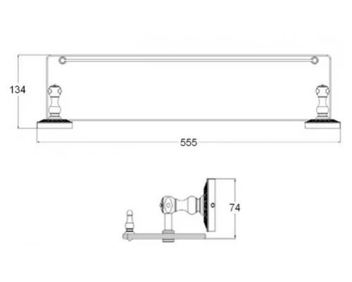 Полочка стеклянная Zorg Antic AZR 15 BR, цвет бронза
