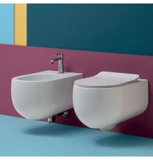 Биде подвесное Kerasan Flo New с крепежом WB9N, цвет белый, 312301