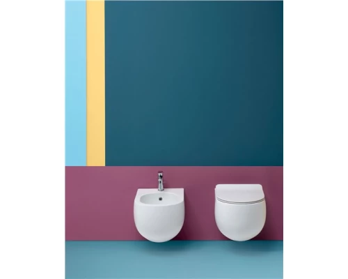 Биде подвесное Kerasan Flo New с крепежом WB9N, цвет белый, 312301