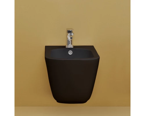 Биде подвесное Kerasan Tribeca c креплением WB9N, цвет черный матовый, 512531