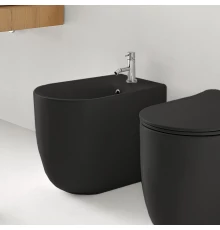 Биде напольное Kerasan Nolita с креплениями WB5N, цвет черный матовый, 532031*1