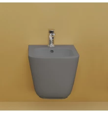 Биде подвесное Kerasan Tribeca c креплением WB9N, цвет Ferro matt серый матовый, 512589