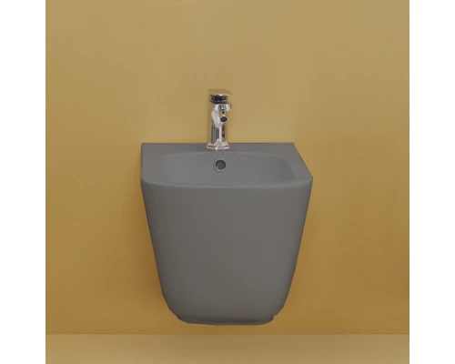 Биде подвесное Kerasan Tribeca c креплением WB9N, цвет Ferro matt серый матовый, 512589