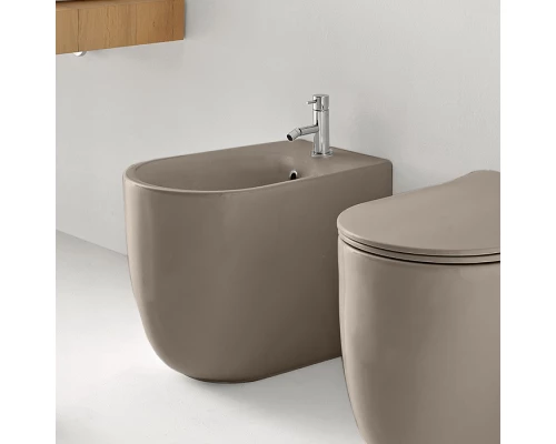 Биде Kerasan Nolita напольное 55 х 35 см, c креплением WB5N, цвет коричневый орех,  532081*1