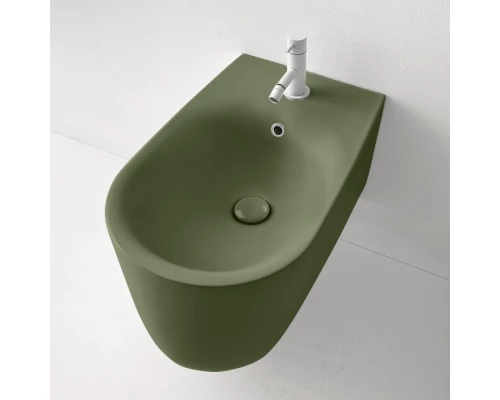 Биде подвесное Kerasan Nolita с креплениями WB9N, цвет Verde muschio зеленый матовый, 532511*1