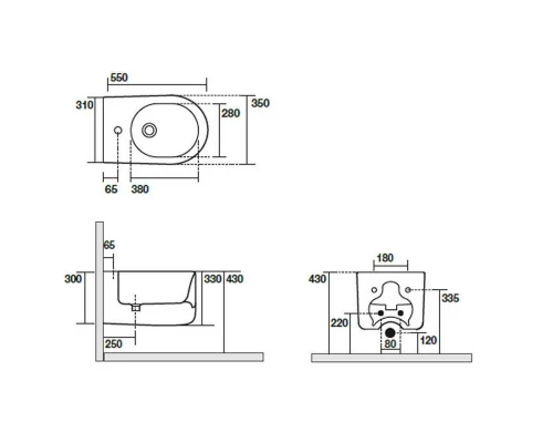 Биде Kerasan Nolita 532531*1, подвесное