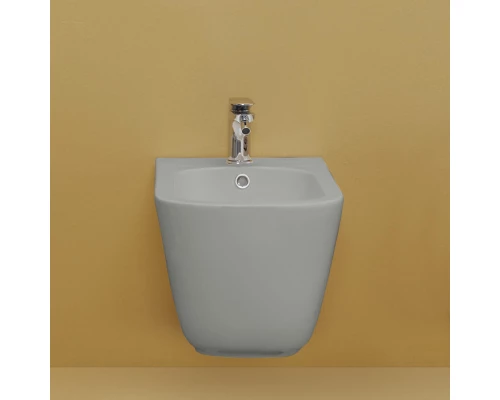 Биде подвесное Kerasan Tribeca c креплением WB9N, цвет Grigio matt светло-серый матовый, 512559