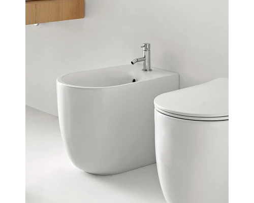 Биде напольное Kerasan Nolita с креплениями WB5N, цвет белый матовый, 532030*1