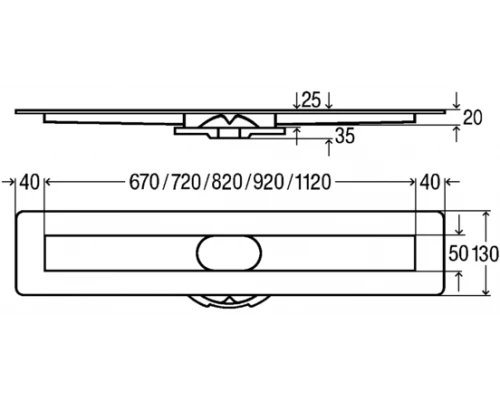 Дренажный канал VIEGA Advantix Basic 753221, 13х90х3,5 под плитку