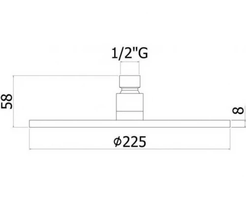 Верхний душ Paffoni Master ZSOF074CR 22.5 см, без держателя, 1 режим струи, хром