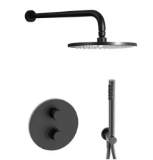 Душевая система Paffoni KIT LIG встраиваемая, термостатическая, черный матовый, KITLIQ018NO