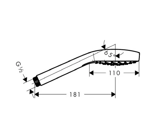 Ручной душ Hansgrohe Croma Select E 1jet, шлифованный черный хром, 26814340