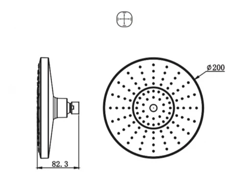 Верхний душ Bravat Built-in P70183CP-1-RUS круглый 20 см, 1 режим струи, без держателя, хром