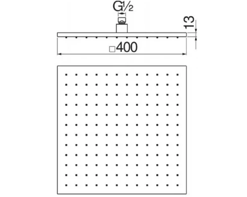 Верхний душ Nobili с шарнирным соединением, 40 см, 1 режим струи, цвет хром, AD139/110CR