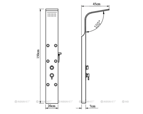 Душевая панель Aquanet Galaxy Matt 00209998, хром матовый