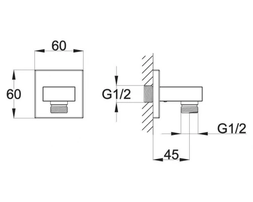 Шланговое подсоединение BelBagno Arlie, хром, ARL-PG-CRM