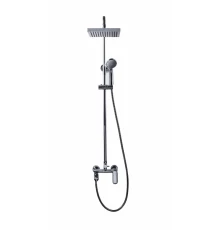 Душевая колонна Bravat Opal F6125183CP-A-RUS со смесителем для ванны, верхний душ квадратный, хром