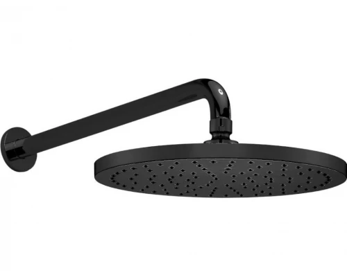 Верхний душ E.C.A Myra, 25,5x25,5 см, с душевым кронштейном, черный матовый, 102145034C1EX