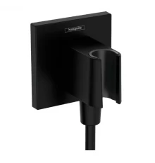 Шланговое подсоединение Hansgrohe FixFit E, с держателем для лейки, черный матовый, 26889670