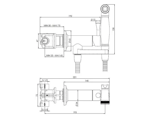 Гигиенический душ со смесителем Nobili, цвет хром, AV00610CR