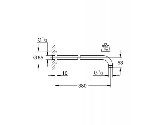 Кронштейн душевой Grohe Rainshower модерн 28361000, 400 мм, хром