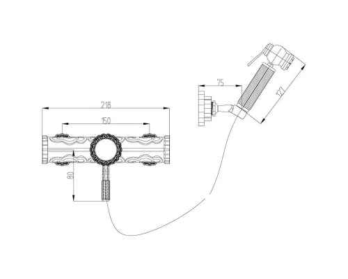 Гигиенический душ Bronze de Luxe с настенным держателем, бронза, 10133
