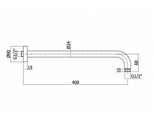 Держатель для верхнего душа Paffoni Lusso ZSOF034BO 40 см, белый матовый