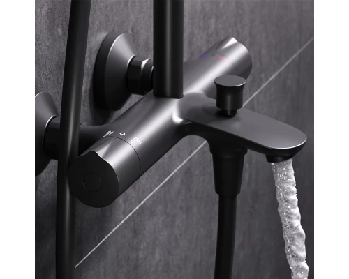 Душевая стойка Am.Pm Like F0780522 черная термостатическая