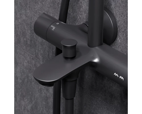 Душевая стойка Am.Pm Like F0780522 черная термостатическая